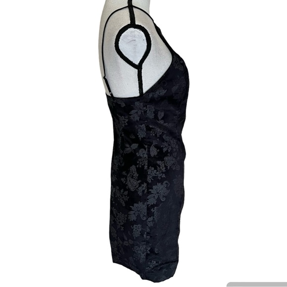 NWT Rag & Bone Fara Velvet Black Retro Floral Mini Sheath Halter Dress Size 4 - Picture 3 of 13